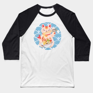 Cat eating spaghetti Baseball T-Shirt